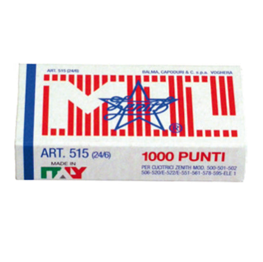 CANCELLERIA-COD 305151601- PUNTI ZENITH 515 - PASSO 24/6- CF 1000 PUNTI