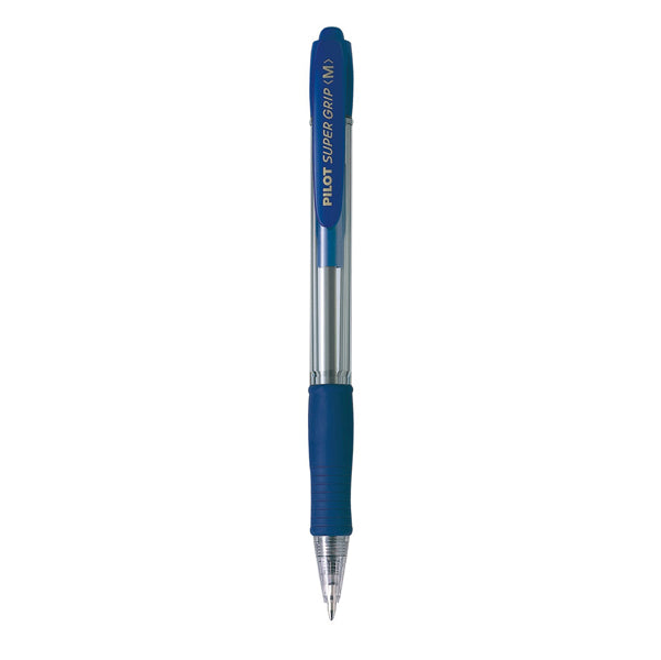 Penna a sfera a scatto supergrip punta media 1,0 mm pilot - confezione da 12 pezzi