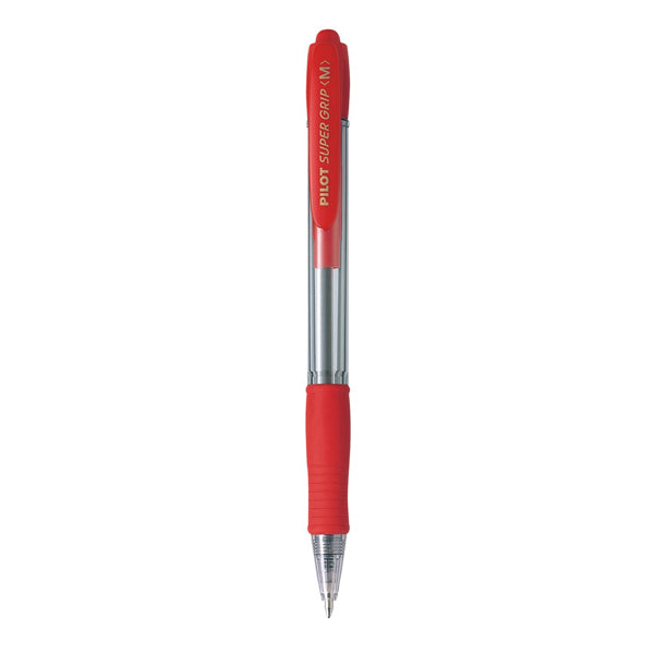 Penna a sfera a scatto supergrip punta media 1,0 mm pilot - confezione da 12 pezzi