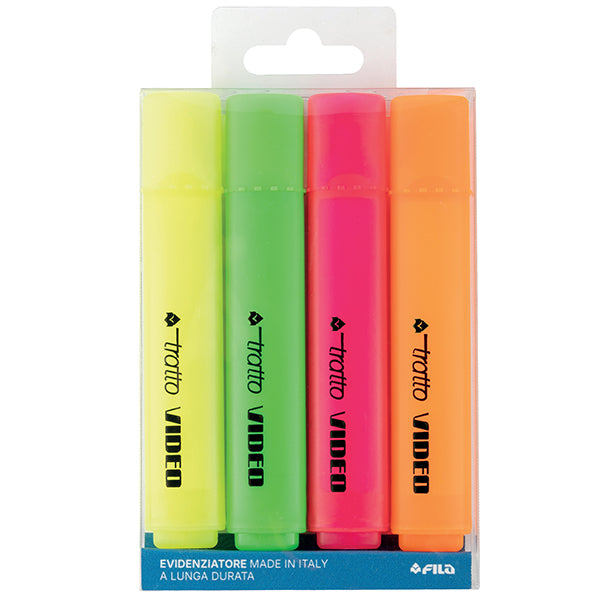 Evidenziatore Tratto Video – Astuccio 4 o 6 Colori Assortiti - Fila