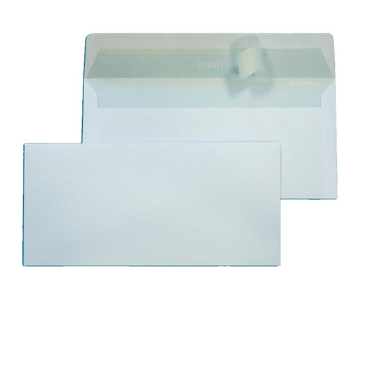 buste carta bianca commerciali 11x23 senza finestra  con strip per chiusura