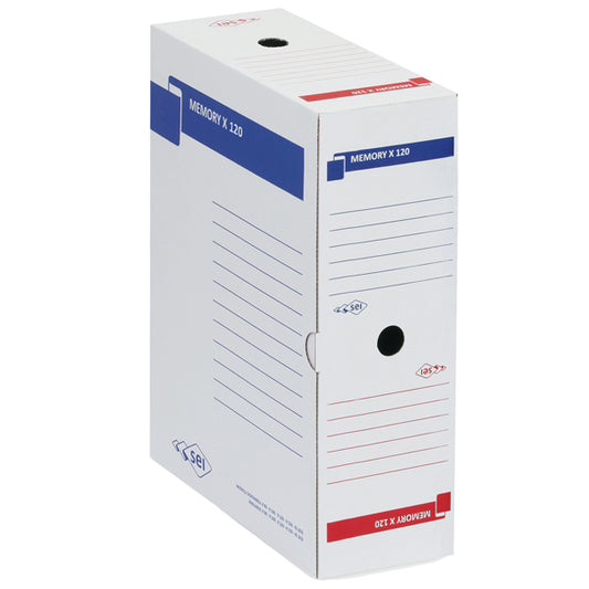Scatola archivio Memory X120 - 25 x 35 cm - dorso 12 cm - bianco - Conf. 10 pezzi Sei Rota