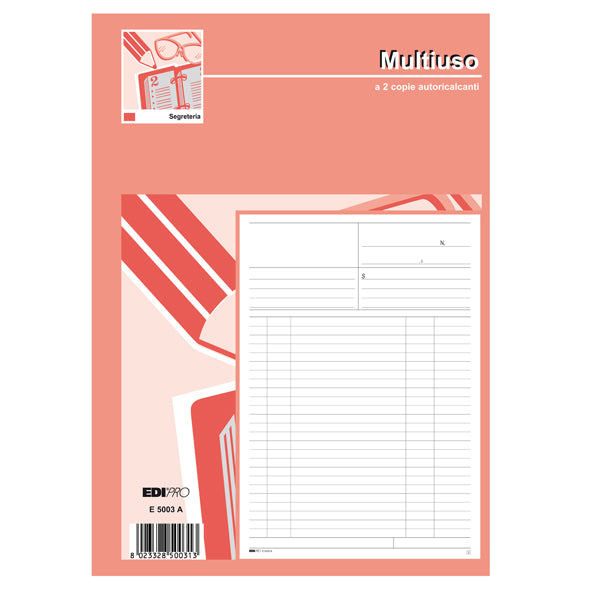 Blocco Multiuso Bianco 50/50 Fogli Autoricalcanti 31x21 cm – Edipro