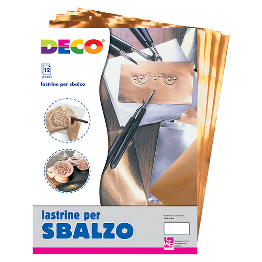 Lastre alluminio/rame - 20 x 30 cm - Deco - conf. 12 pezzi