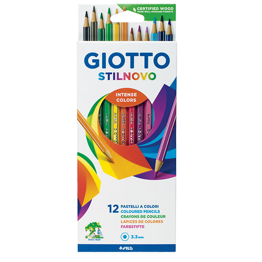 Matite Colorate Stilnovo Fusto Esagonale Mina Morbida e Resistente 3 Formati 12-24-50 pz – Giotto