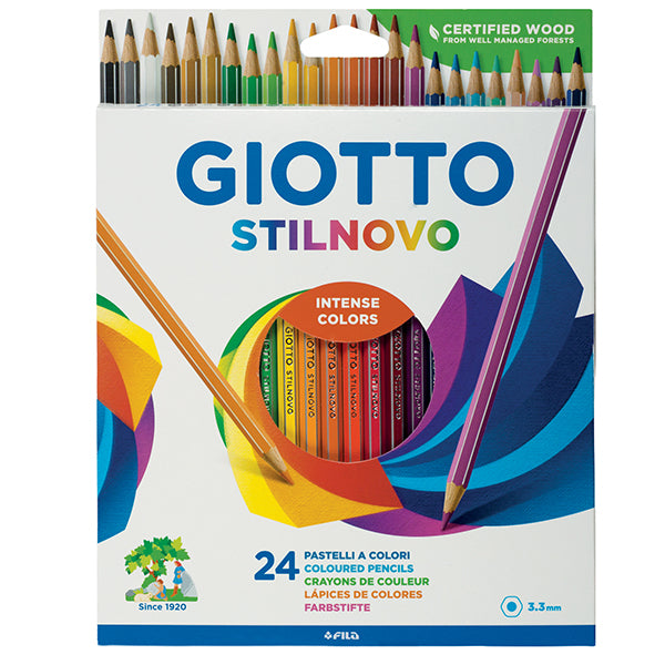 Matite Colorate Stilnovo Fusto Esagonale Mina Morbida e Resistente 3 Formati 12-24-50 pz – Giotto