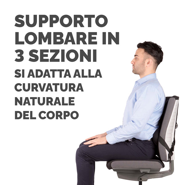 Supporto lombare ergonomico - 38 x 37,4 x 8,8 cm - nero - Fellowes