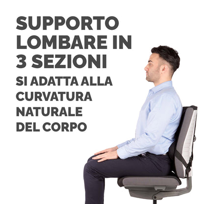 Supporto lombare ergonomico - 38 x 37,4 x 8,8 cm - nero - Fellowes