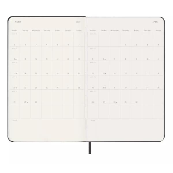 Agenda settimanale Large 2027 - copertina rigida nero