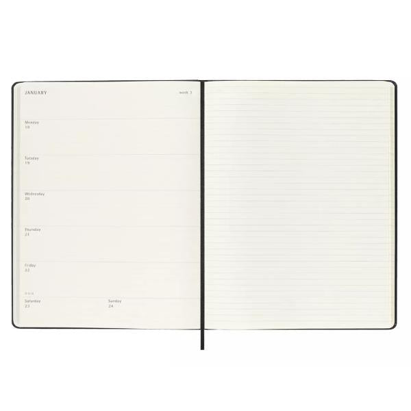 Agenda settimanale XL 2027 - copertina rigida nero