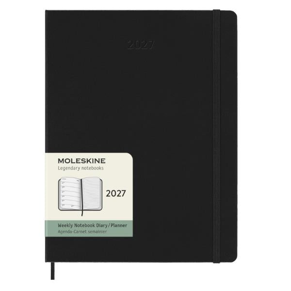 Agenda settimanale XL 2027 - copertina rigida nero