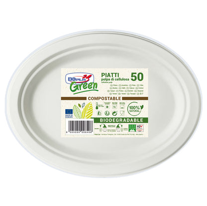 HORECA- COD 88975- PIATTI BIODEGRADABILI DOPLA GREEN