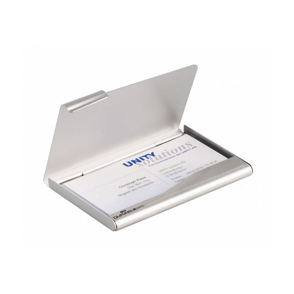Porta biglietti da visita Business Card Box 9 × 5,5 cm in alluminio Durable