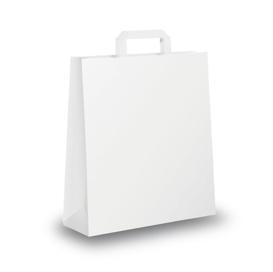 CONFEZIONAMENTO-COD 64919- SHOPPER MANIGLIE PIATTINA BIANCA 36x12x41CM CF.250 PZ.