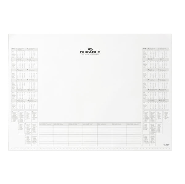 Ricambio blocco appunti 25 fogli per sottomano 57x41 cm con agenda settimanale e calendario 24 mesi - Durable
