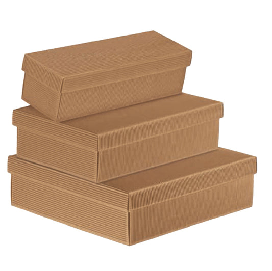 Scatola regalo in cartone con coperchio avana 30 x 30 x 24 cm – 2 pezzi – Scotton