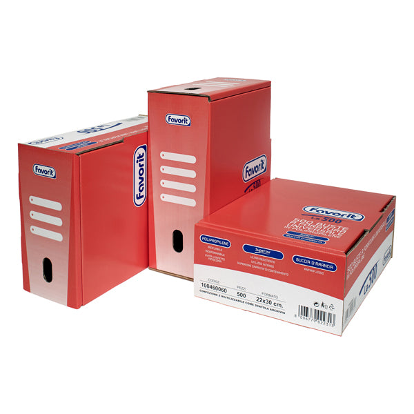 Buste forate la 500 superior a buccia 22 x 30 cm trasparenti Favorit - 500 pezzi