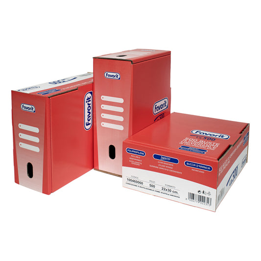 Buste forate la 500 superior a buccia 22 x 30 cm trasparenti Favorit - 500 pezzi