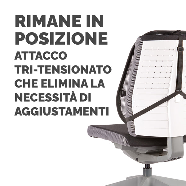 Supporto schiena office suites - 50 x 45 x 20 cm - in tessuto a rete - nero - Fellowes