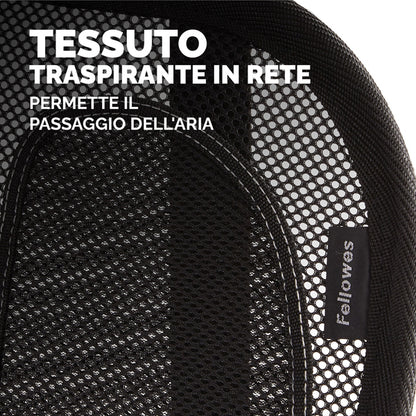 Supporto schiena office suites - 50 x 45 x 20 cm - in tessuto a rete - nero - Fellowes