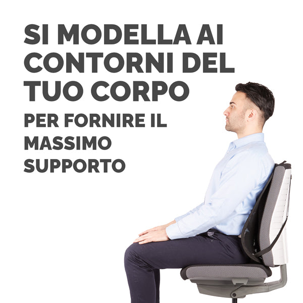 Supporto schiena office suites - 50 x 45 x 20 cm - in tessuto a rete - nero - Fellowes