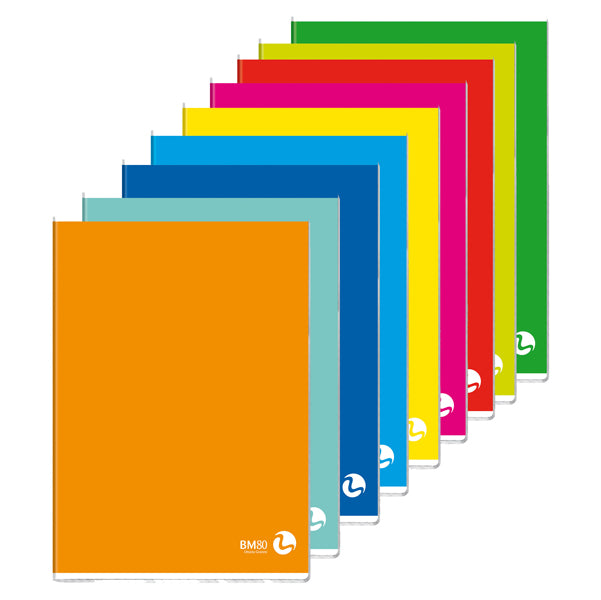 Quaderno Color Basic A4 80 gr 40 Fogli Copertina 250 gr UV Conf. 10 pz 7 Rigature BM