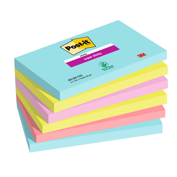 CANCELLERIA-COD 7100259082- POST IT SUPER STICKY 655 76x127 6SS-