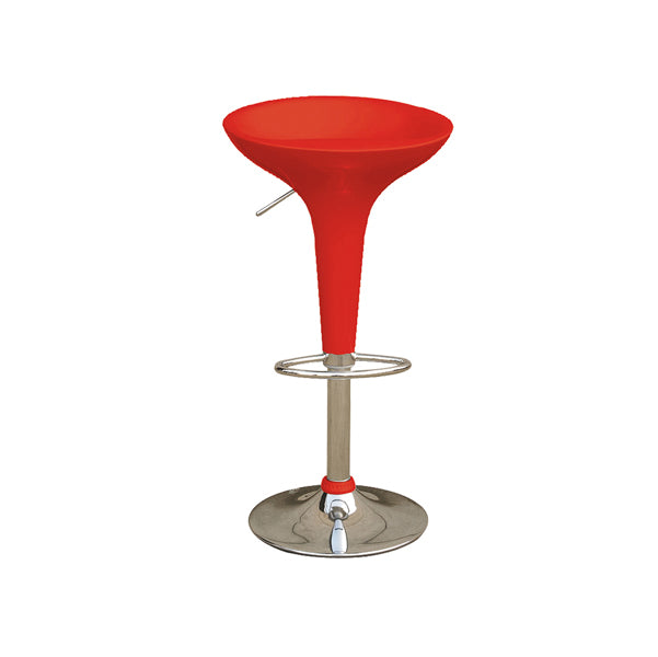 Sgabello bar in ABS con alzo a gas e base in acciaio cromato