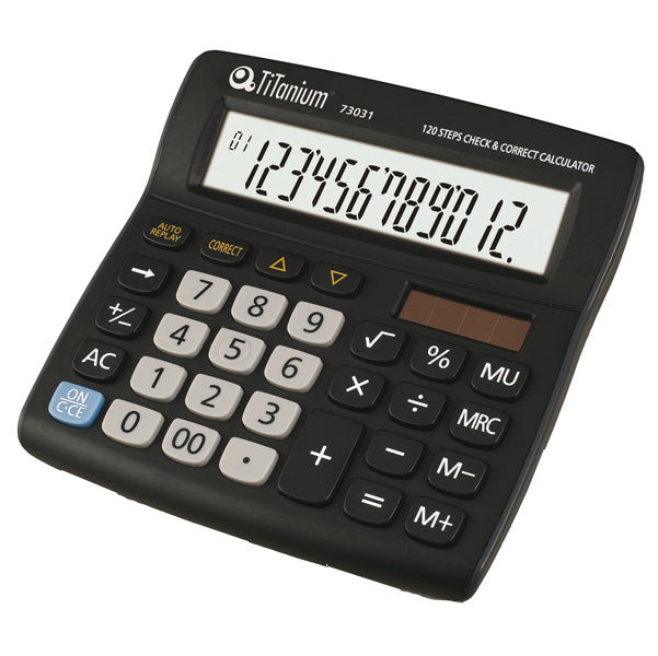 Calcolatrice da Tavolo 12 Cifre Check&Correct MU Doppia Alimentazione - Titanium