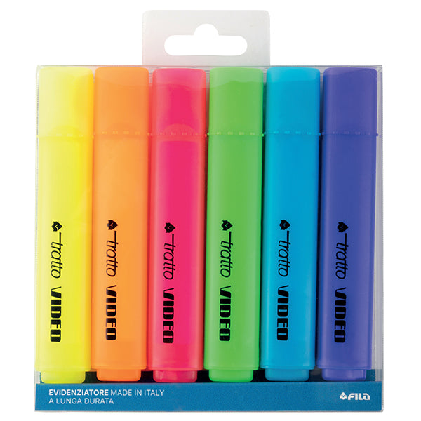 Evidenziatore Tratto Video – Astuccio 4 o 6 Colori Assortiti - Fila