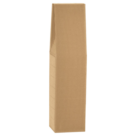 Scatola portabottiglia Onda in cartone avana 9 x 9 x 37 cm – conf. 10 pezzi