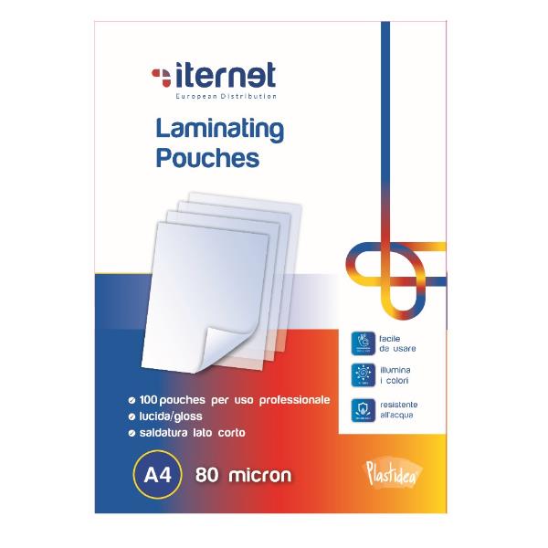 MACCHINE PER UFFICIO E ACCESSORI-COD 7450- POUCHES ITE. A4 80 MICRON - CF 100 PZ