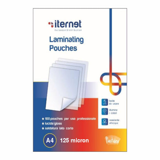 MACCHINE PER UFFICIO E ACCESSORI-COD 7451- POUCHES ITE.A4 125 MICRON - CF 100 PZ