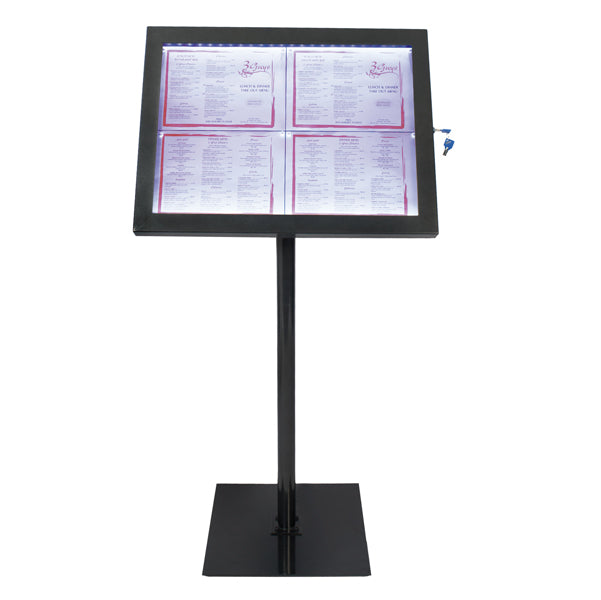Espositore LED Esterno/Interno 4xA4 con Vetro di Sicurezza e Telecomando | Securit