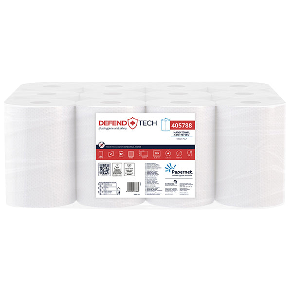Asciugamani in Rotolo – Estrazione Interna | 189 Strappi | 69 mt | Idoneo Alimenti | Conf. 12 pz - Papernet