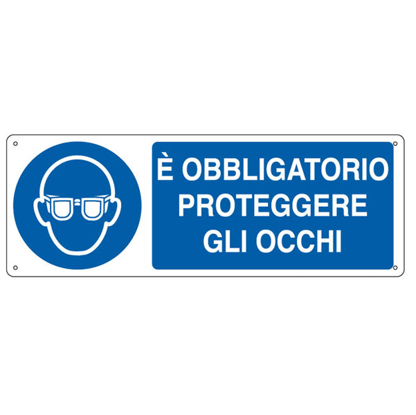 Cartello Segnalatore – È Obbligatorio Proteggere gli Occhi