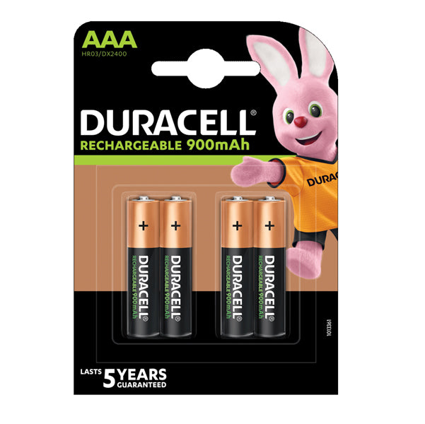 CANCELLERIA-COD 81364755- PILE DURACELL RICAR. MINISTILO AAA 900 MAH-BLISTER DA 4 PEZZI