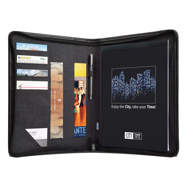Portablocco City Time Spinner A4 in Tessuto con Zip – Nero o Blu