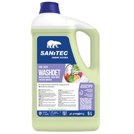 Detersivo liquido lavatrice Washdet muschio bianco 5 L - Sanitec