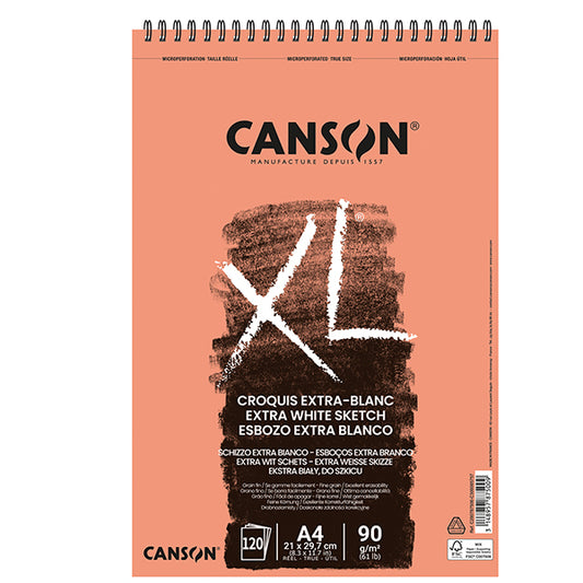 ALBUM CANSON SPIRALATO LATO CORTO XL EXTRA WHITE 90 GR.CF.120 FG