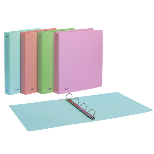 Raccoglitore Pastel 22x30 cm 4 anelli tondi 30 mm PP colori assortiti - Favorit