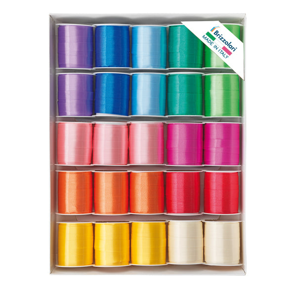 CONFEZIONAMENTO- COD 88215- RICCHE NASTRO LISCIO COLORI PRIMAVERILI ASS.CF.25 PZ.