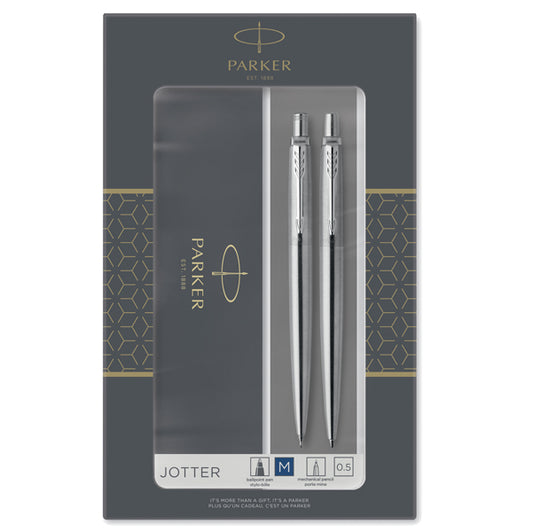 GIFT SET PARKER JOTTER SFERA M + PORTAMINE STAINLESS STEEL CT