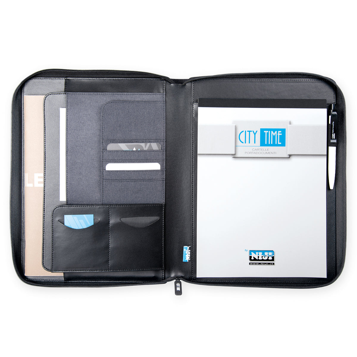 Portablocco City Time in Tessuto con Chiusura a Zip – 3 Colori