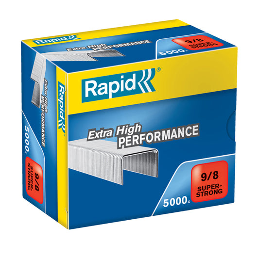 Punti Rapid Super Strong 9/8 alti spessori - acciaio zincato - conf. 5000 pezzi - Rapid