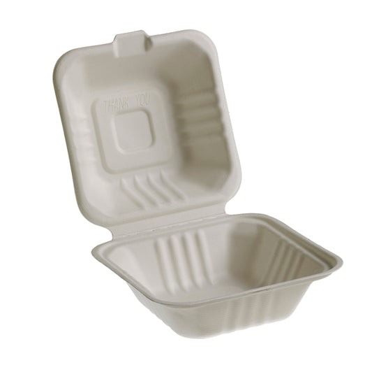 Vaschette Hamburger box Take Away Bio 15x15 cm conf. 50 pz - Leone