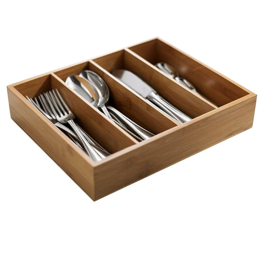 Vaschetta Porta Bustine e Posate Bamboo Naturale 29x27,5x6 cm HoReCa - Leone