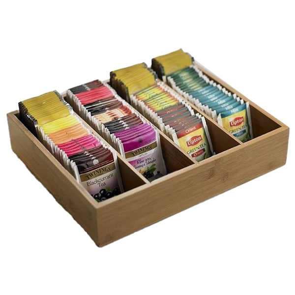 Vaschetta Porta Bustine e Posate Bamboo Naturale 29x27,5x6 cm HoReCa - Leone