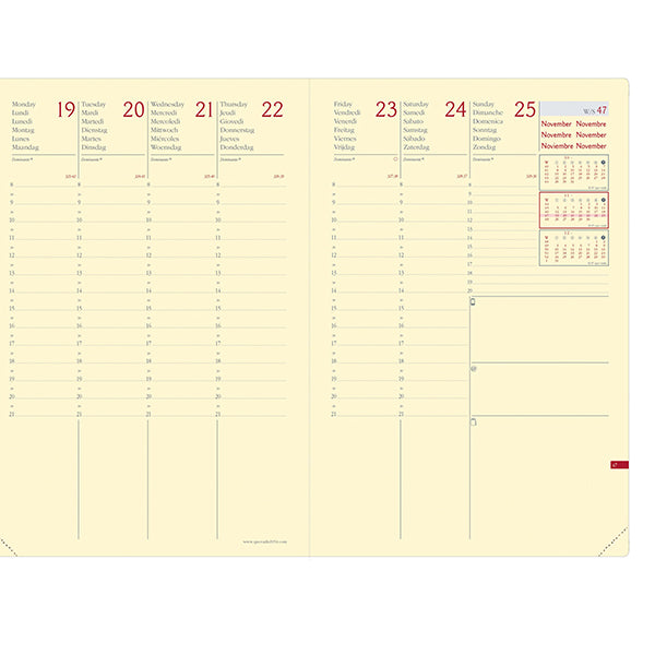 agenda settimanale ministro prestige 2027 - 16 x 24 cm - silk bordeaux - Quo Vadis