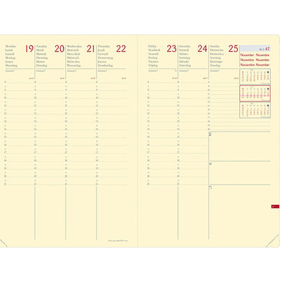 agenda settimanale ministro prestige 2027 - 16 x 24 cm - silk bordeaux - Quo Vadis